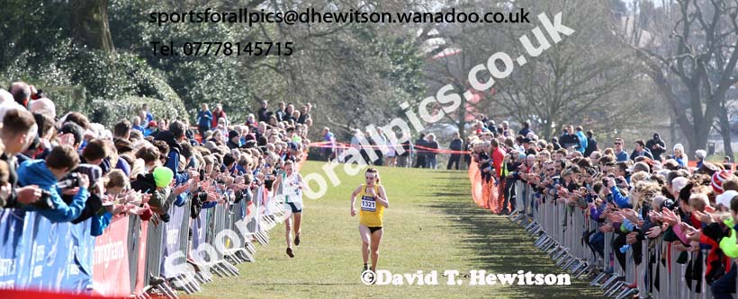 Lily Partridge (Surrey) winning the Senior Womens Inter Counties Cross Country,  Cofton Park, Birmingham. Photo: David T. Hewitson/Sports for All Pics